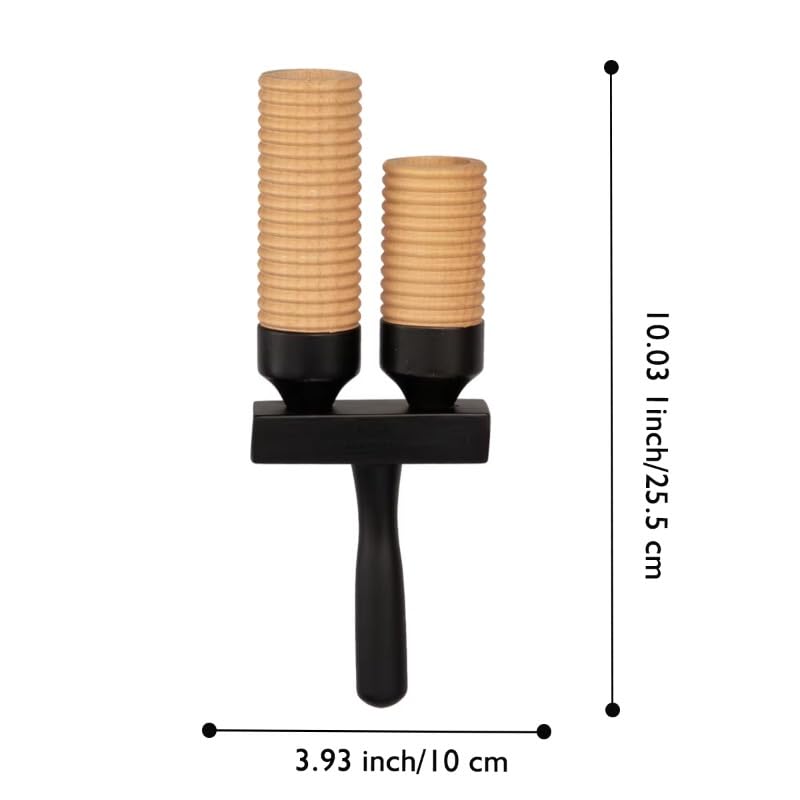 Wood Block Percussion Instrument – Solid Hardwood Resonance with Carry Bag and Striker – Professional Rhythm Sound Accessory for Orchestral Practice Ensemble Performance and Studio Recording