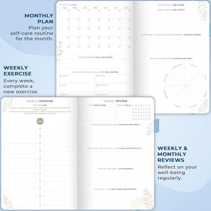 Clever Fox Self-Care Journal Premium – Daily Gratitude & Mental Health Notebook for Women – Reflection & Personal Development Journal (Periwinkle) - color: Periwinkle