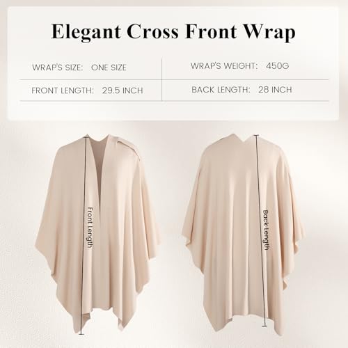 Shawl Wraps for Women, Front Poncho Wrap Sweater Cross Open Poncho Wraps, Knitted Elegant Shawls for Fall Winter