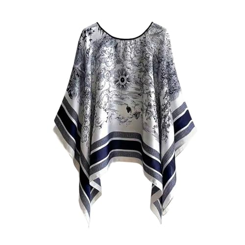 Women's Satin Cover Up Short Poncho Tops Sheer Chiffon Boho Pashmina Shawl Beach Soft Shawl - color: Style4