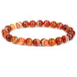 Keleny Gem Semi Precious Gemstones 8mm Round Beads Crystal Stretch Bracelets 7 Inch Unisex - color: Red Dream Agate