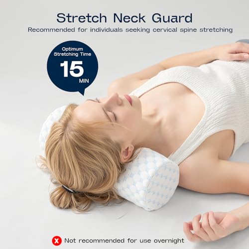 Neck Roll Pillow for Neck Pain Relief - Memory Foam Neck Support Pillow for Bed | Round Neck Pillow for Sleeping, 15.7 * 6 * 6 inch (Cool-Blue)