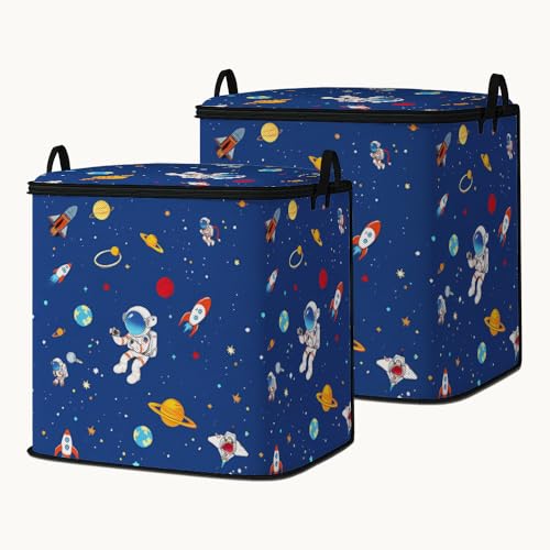 2pcs closet organizers and storage under bed,clothing blanket sweater sheet bedding comforter duvet quilt pillow toy storage bags with lids,dorm room essentials for containers 95L - color: 44