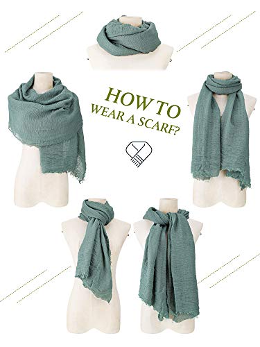 Geyoga 6 Pcs Women Scarf Shawl Hijab Scarves Cotton Crinkle Hijab for Women Blend Shawl Crinkle Wrap Head for Seasons - color: Elegant Tones