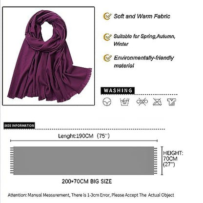 Pashmina shawls and wraps for Evening Dresses Scarf for Women Winter Shawl Wraps for Women Weedings - color: Purple-2