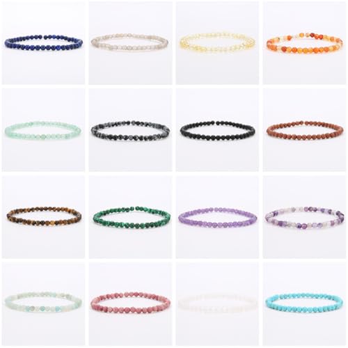 Handmade 4mm Tiny Beads Bracelet – Natural Healing Stone Beads for Yoga, Mala, and Bohemian Stacking – Stretch Bracelet for Men and Women