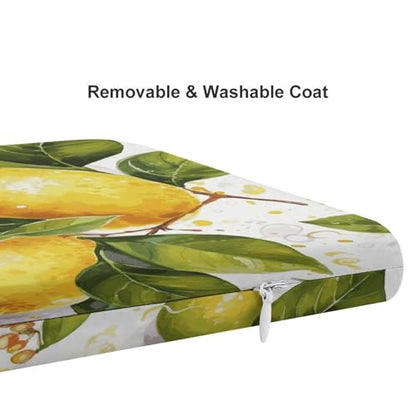 Fruits Lemon Degrees of Comfort Meditation Floor Pillow, Square Large Pillows Seating for Adults, Tufted Corduroy Cushions for Outdoor Yoga Tatami Fireplace Living Room 15x15 Inch