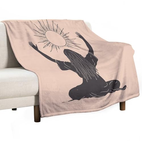 Classic Meditating Yoga Throw Blanket for Couch Bed, Soft Cozy Mystical Art Moon Sun Sofa Decor Blankets for Women, Men, 40"x50" - color: Classic Meditating Yoga, size: 40"x50"