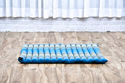 Leewadee Zabuton Seating Cushion – Square Floor Seat for Meditation Exercises, Light Yoga Mat Filled with Kapok - color: Sf22 - Blue