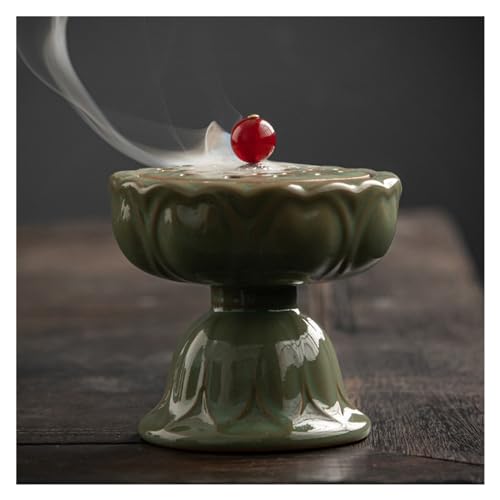 Antique Ceramic Plate Zen Lotus Office Chinese Style Ornaments Waterfall Stand - color: C