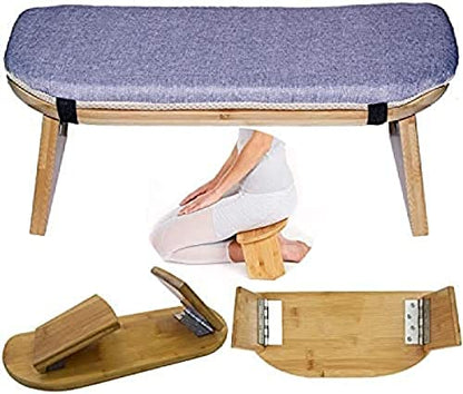 KRASS Wooden Meditation Stool, Folding Bench Ergonomic Bamboo Yoga Stool, Thinking Deep Prayer Bamboo Stool,Top Quality,Collector88