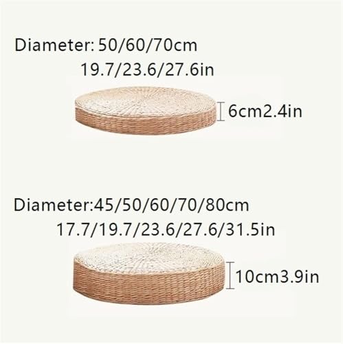 Yoga Mat, Meditation Cushion, Japanese Round Pad, Hand Woven Straw Seat Cushion, Floor Pillow for Tea Ceremony, Meditation and Yoga(3.9 * 23.6in)