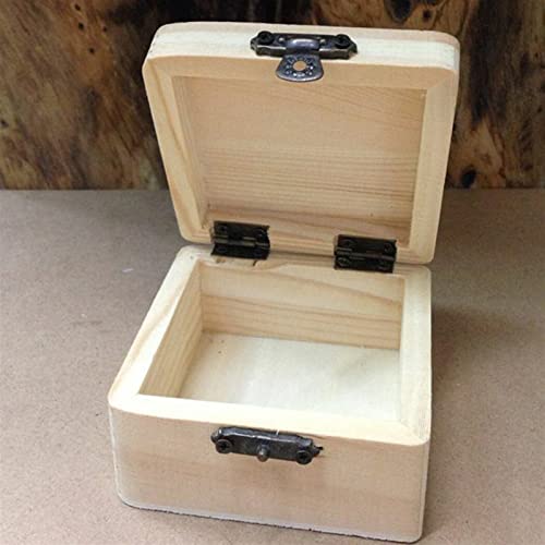 Storage Containers 1pc Multifunction Plain Natural Wooden Storage Packing Box Storage Box Gift Box Jewelry Wooden Ring Holder Boxes Boxes