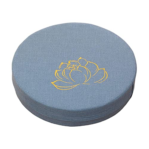 Meditation Cushion Washable 40cm Dia Traditional Tibetan Meditation Pillow Comfortable Floor Pillow for Outdoor Meditation, Blue 6cm