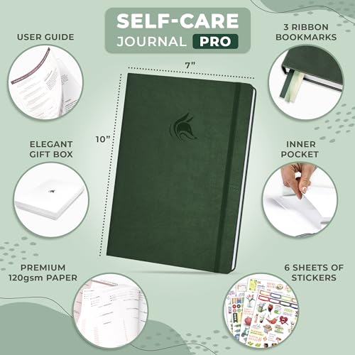 Clever Fox Self-Care Journal PRO – Wellness & Daily Reflection Notebook – Mental Health, Meditation & Mood Journal for Women, 7x10” (Forest Green) - color: Forest Green