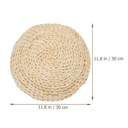 PRETYZOOM Handmade Woven Thickened Meditation Mat Corn Bran Seat Mat Yoga Bolster Pillow