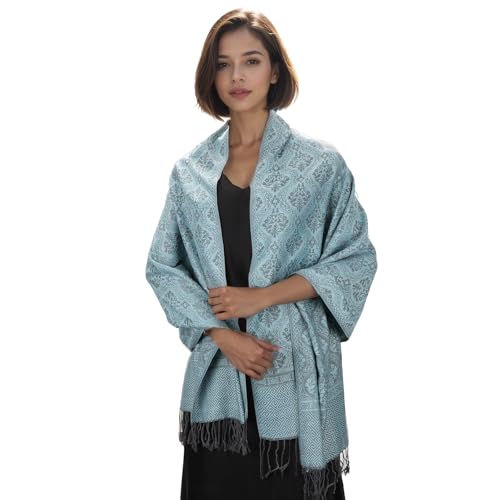 MUQU Women Pashmina Shawls and Wraps Scarf–Soft, Cozy, Lightweight and Versatile Wrap–Elegant Paisley Patterns–All Seasons