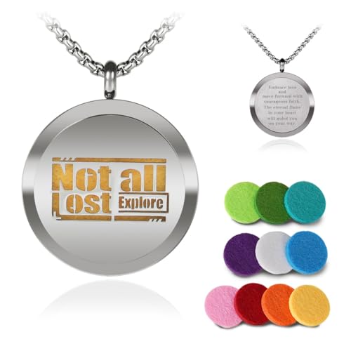 Aromatherapy Diffuser Necklace-Alphabet Essential Oil Necklace,Aromatherapy Diffuser Pendant for Men and Women,Portable,Suitable for Yoga,Meditation,Travel,Stress Relief Gift(Silver 30mm) - color: Alphabet Silver