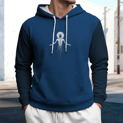 MARSVOVO Hoodies for Men Classic Long Sleeve Pullover Funny Sweatshirts Basic Casual Fashion Fall Hoodies with Pocket - color: Angry Man, size: X-Large