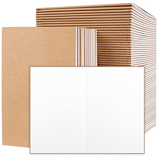 EOOUT 80pcs Kraft Notebooks for Kids, Blank Journals Bulk, Sketch Books, 60 Pages Composition Notebook, 80gsm, 8.3x5.5 Inches, Travel Journal Set, for Travelers, Students and Office Supplies - style: Blank-80pack