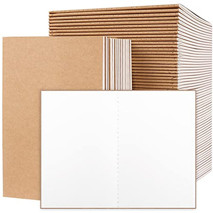 EOOUT 80pcs Kraft Notebooks for Kids, Blank Journals Bulk, Sketch Books, 60 Pages Composition Notebook, 80gsm, 8.3x5.5 Inches, Travel Journal Set, for Travelers, Students and Office Supplies - style: Blank-80pack