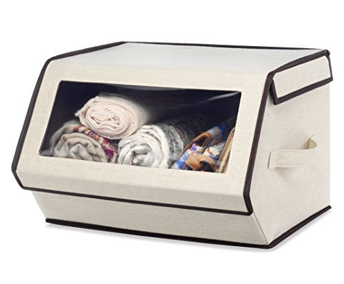 Whitmor Stackable Window Storage Box - color: Fashion Canvas, size: 1 Pack