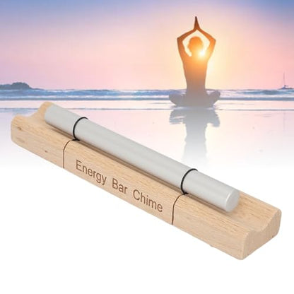 Single Tone Energy Chime for Mindfulness Meditation, Wooden Hand Chime with Mallet, Cherry Wood and Aluminum Alloy Healing Bell for Yoga Prayer Stress Relief (Moon Shaped) - size: Moon Shaped