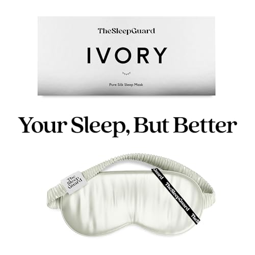 Pure Silk Sleep Mask [100% 6A Mulberry Silk, 22 Momme] Light Blocking Travel Essentials. Eye Masks for Sleeping. Black Oeko-Tex Blindfold. Eye Covers for Men & Women - color: Ivory White