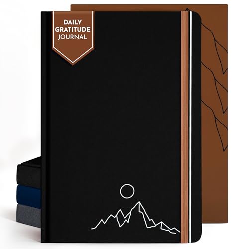 Premium Gratitude Journal for Men – 6 Month Guided Daily Prompts, Habit Tracker – Hardcover, 249 Pages, Lay Flat, 100gsm Paper – Mens Mindfulness Gifts, Mental Health, Self Mastery, Gift Boxed - color: Men - Black