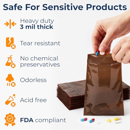 2"x 3" UV Protective Amber Zip Bags, Pack of 15 - Resealable Light-Blocking Plastic Bags for Packaging Light-Sensitive Products, Heavy Duty 3 mil Thick, Moisture Resistant Storage - size: 2"W x 3"L, style: Pack of 15