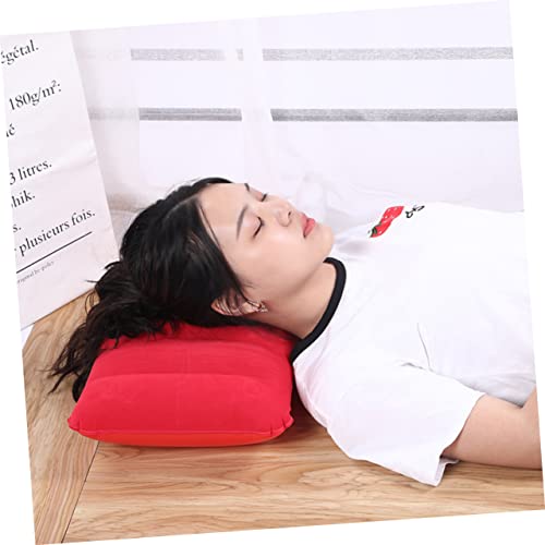 2 Pcs PVC Flocking Inflatable Waist Cushion Pillow for Outdoor Camping Portable Travel Nap Cushion 65x45cm Multifunctional Pillow for Office and Leisure