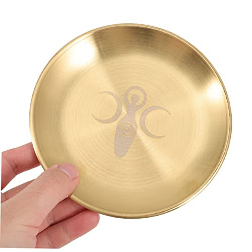 Cabilock 2pcs Altar Plate for Candle Holders Tarot Ceremony Tray Unique Patterns for Spiritual Offerings and Home Decor Elegant Candle Tray for Rituals and Decoration