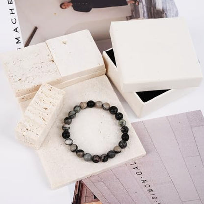 Natural Energy Healing Stone Charm Bracelet 8mm Natural Energy Healing Lava Rock Bracelet - Unisex - color: ZLY-Dark network