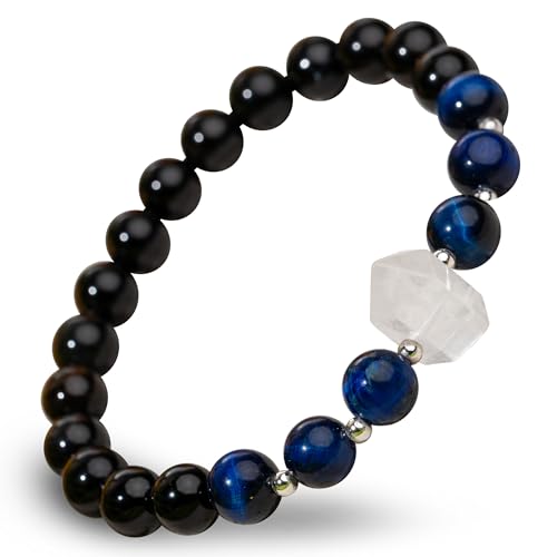 Conscious Items Protection Bracelets for Women & Men, Healing Crystal Bracelet with Natural Stones for Energy Shielding, Grounding, Stress, & Negative Energy Protection - style: The Negativity Filter Bracelet