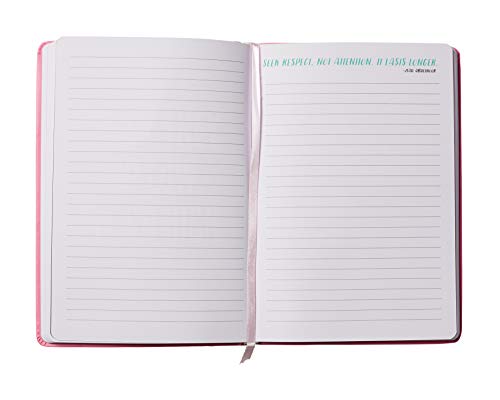 Eccolo Notebook Journal for Women, Writing Journal, Guided Journal with Empowering Quotes and Art by Women, Flexi Cover, Lay Flat Design, Lined Journal, 256 Pages (Pink, 6x8 inches)