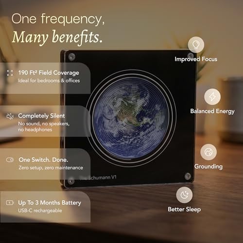 The Schumann Frequency Generator for Healing V1 Classic - 7.83 Hz Adjustable Schumann Resonance Generator Device for Sleep, Wellness & Yoga - USB-C Rechargeable & Portable Natural Therapy Machine - size: V1 Classic