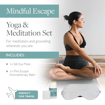 Scentered Yoga & Meditation Gift Set with Silk Eye Mask & Escape Aromatherapy Balm – Natural Silk Eye Mask to Block Out Light & Calming Essential Oils Balm – Mindful Escape Kit for Meditating & Yoga - size: Silk Eye Mask & Escape Balm