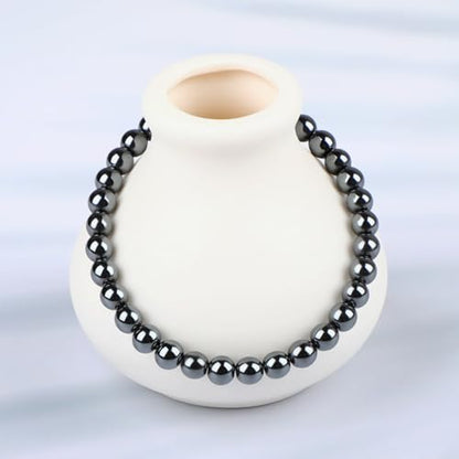 LPBeads Handmade Natural Gemstone Stretch Elastic Bracelet Healing Crystal Round Stone Beads Jewelry Gifts for Women Men - color: Hematite, size: 6mm