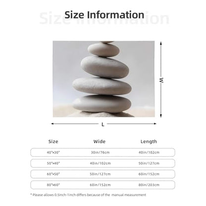 Meditation Stone Soft Throw Blanket Lightweight Cozy Plush Blanket for Couch, Sofa, Bed, Travel, Decorative All Season Blanket - size: 80"x60"