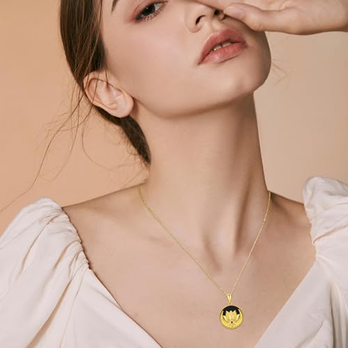 Evil Eye Necklace for Women 925 Sterling Silver, Protection Necklace with Blue Evil Eye Charm, Evil Eye/Lotus Pendant Jewelry, Birthday Christmas Gifts for Her - style: Lotus Evil Eyes 06