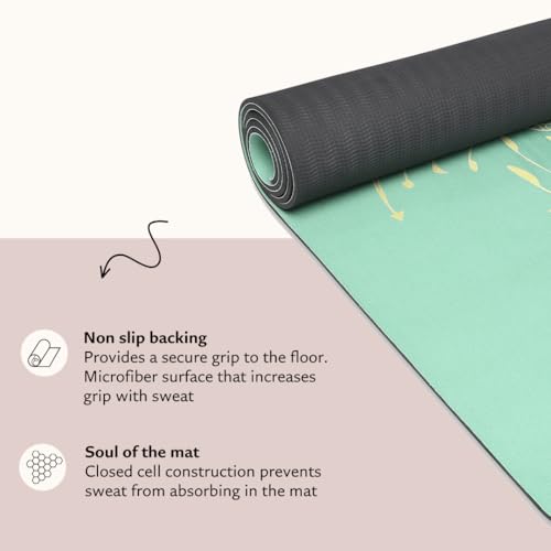 Shakti Warrior TPE Yoga Mat - Artist Designed, Premium eco friendly mats, Non Slip, Non toxic, Great For Regular & Hot Yoga, Pilates and Workouts (72 inch x 24 inch x 6mm thick) - color: Feather