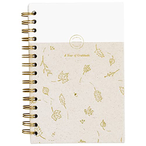 My Gratitude Journal: A Year of Thankfulness (Gold Leaf, Tan, Linen) | Daily Gratitude Journal | Self-Care Journal | Mental Health