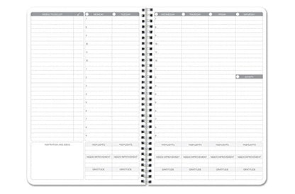 BookFactory Inspiration Journal/Gratitude Journal/Planner/Calendar/Agenda, 120 Pages - 6'' x 9'', Durable Thick Translucent Cover, Wire-O Binding (Made in USA) - size: 6" x 9", style: Inspiration