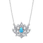Lotus Neckalces for Women 925 Sterling Silver Moonstone/Turquoise Lotus Pendant for Girls Anxiety Stress Relieving Birthday Yoga Gifts - style: Turquoise Lotus