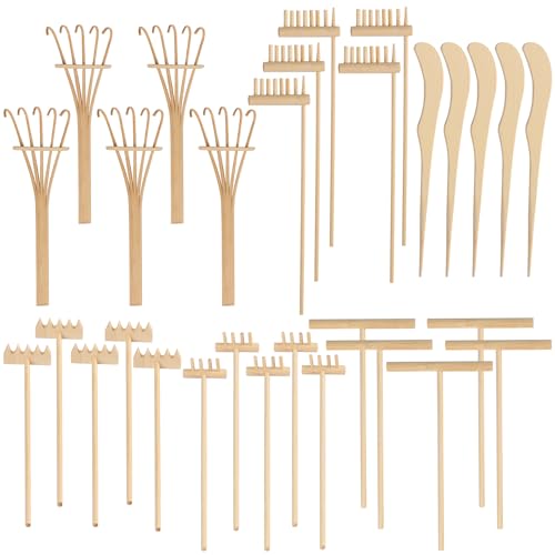 GNIEMCKIN 30 PCS DIY Sand Zen Garden Tools, Mini Zen Garden Rake Sets for Serenity and Spiritual Meditation, Tasteful and Elegant Zen Garden Accessories for Home Decor, and Father or Mother's Gift