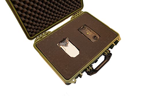 MEIJIA All Weather Portable IP67 Waterproof Protective Case, Hard Camera Case with customizable foam, Perfectly Protection of Camera, Drones,Pistols,Lens,Equipments,18.5 x14.06x6.93inches (Green) - color: Green
