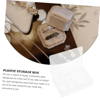 COLLBATH 4pcs Storage Box Transparent Plastic Parts Organizer with Compartments for Jewelry Tools and Small Items Lightweight and Portable Design