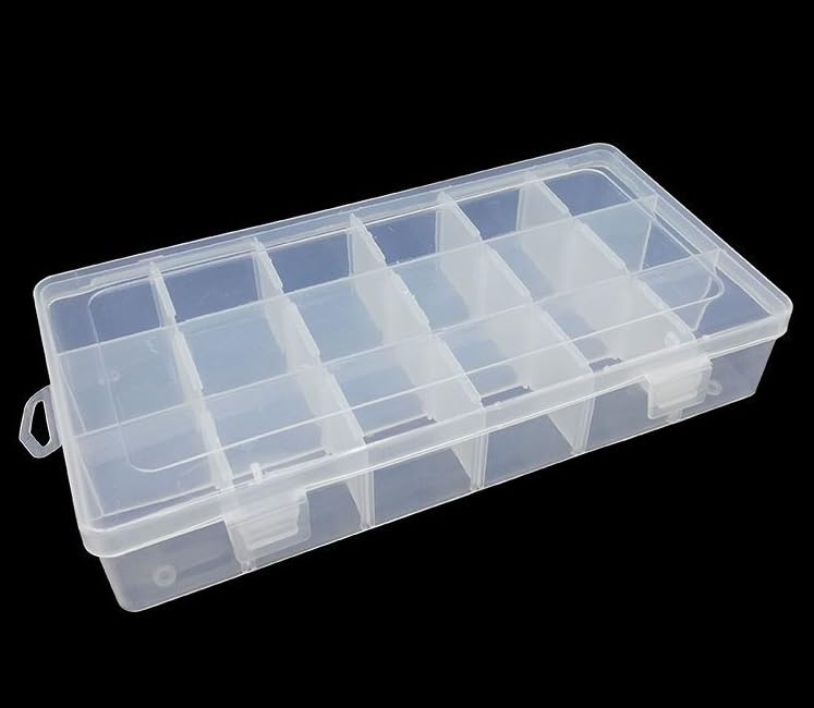 Kamay's Adjustable XL18 Compartment Slot Plastic Craft Storage Box Thick Hard Plastic Hobby Craft Storage Box Case With Snap Lock Ideal For Small Items - style: XL18 Compartment Slot