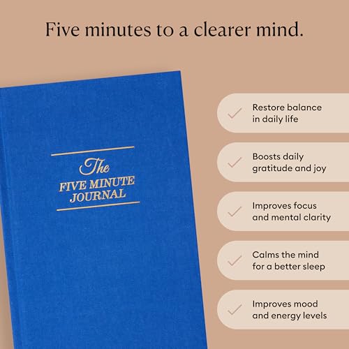 Intelligent Change The Five Minute Journal, Original Daily Gratitude 2025, Reflection & Manifestation for Mindfulness, Undated Daily with Gold Foiling, Plastic-Free, Blue - color: Royal Blue with Gold Foiling