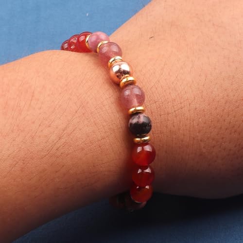 KSQS Healing Stone Bead Bracelet for Women, Natural Gemstones Balance Protection Bracelet, Spiritual Crystal Beads Bracelet Anxiety Relief with Meaning Card - style: Be Yourself